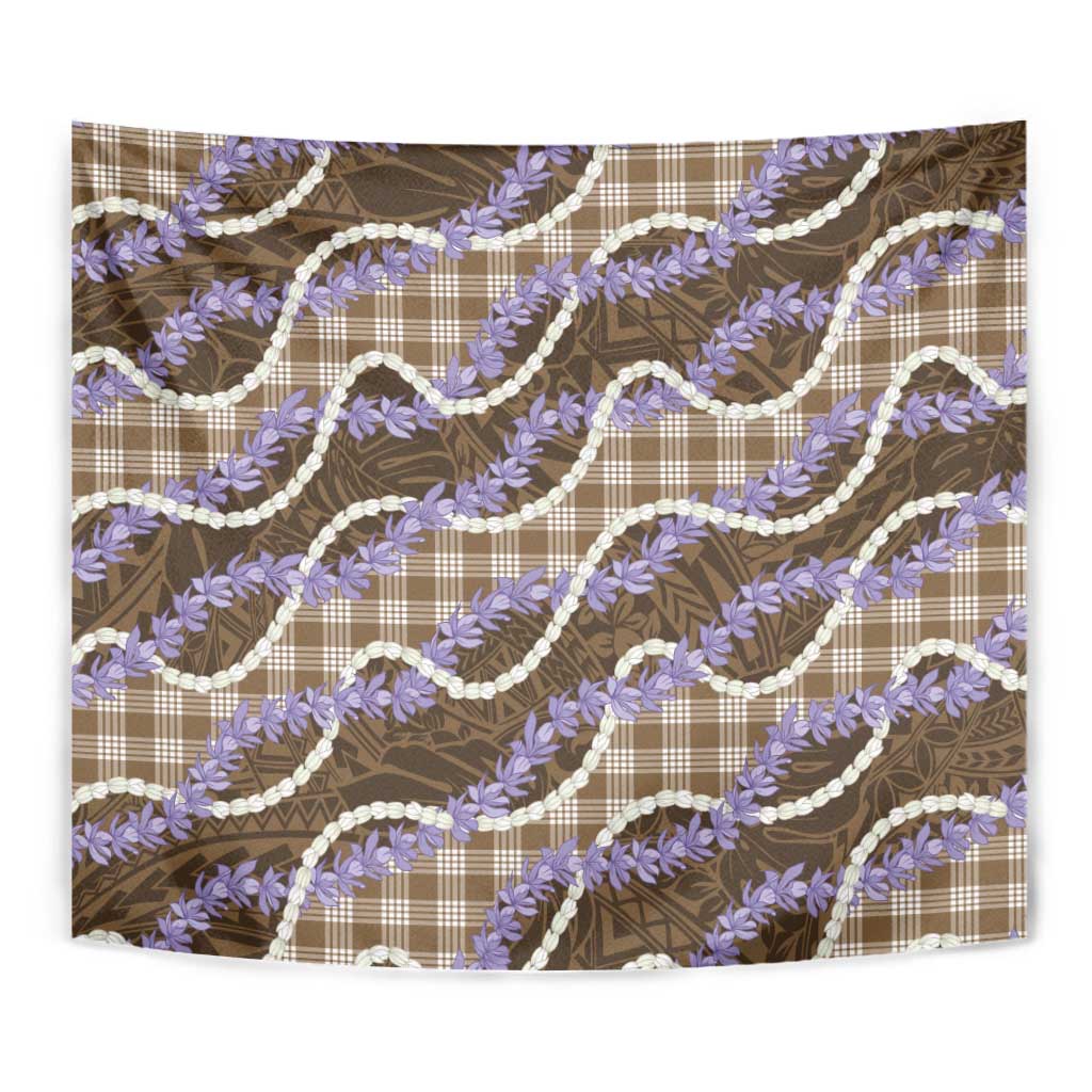 Brown Hawaii Palaka Honohono Pikake Tapestry Hawaiian Orchid Lei Polynesian Pattern LT14 - Polynesian Pride