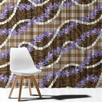 Brown Hawaii Palaka Honohono Pikake Window Curtain Hawaiian Orchid Lei Polynesian Pattern LT14 - Polynesian Pride