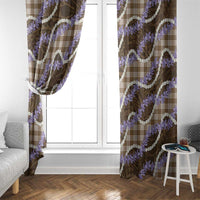 Brown Hawaii Palaka Honohono Pikake Window Curtain Hawaiian Orchid Lei Polynesian Pattern LT14 - Polynesian Pride