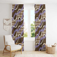 Brown Hawaii Palaka Honohono Pikake Window Curtain Hawaiian Orchid Lei Polynesian Pattern LT14 - Polynesian Pride