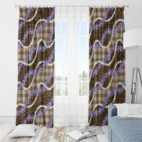 Brown Hawaii Palaka Honohono Pikake Window Curtain Hawaiian Orchid Lei Polynesian Pattern LT14 - Polynesian Pride