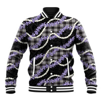 Black Hawaii Palaka Honohono Pikake Baseball Jacket Hawaiian Orchid Lei Polynesian Pattern LT14 Unisex Black - Polynesian Pride
