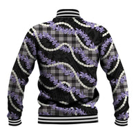Black Hawaii Palaka Honohono Pikake Baseball Jacket Hawaiian Orchid Lei Polynesian Pattern LT14 - Polynesian Pride