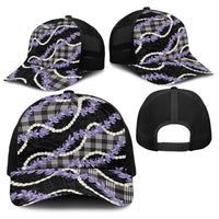Black Hawaii Palaka Honohono Pikake Baseball Net Cap Hawaiian Orchid Lei Polynesian Pattern LT14 - Polynesian Pride