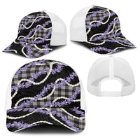 Black Hawaii Palaka Honohono Pikake Baseball Net Cap Hawaiian Orchid Lei Polynesian Pattern LT14 - Polynesian Pride