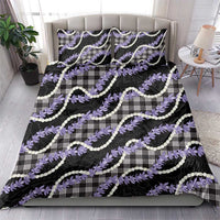 Black Hawaii Palaka Honohono Pikake Bedding Set Hawaiian Orchid Lei Polynesian Pattern LT14 - Polynesian Pride