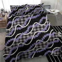 Black Hawaii Palaka Honohono Pikake Bedding Set Hawaiian Orchid Lei Polynesian Pattern LT14 - Polynesian Pride