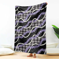 Black Hawaii Palaka Honohono Pikake Blanket Hawaiian Orchid Lei Polynesian Pattern LT14 - Polynesian Pride