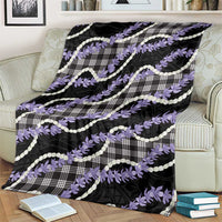 Black Hawaii Palaka Honohono Pikake Blanket Hawaiian Orchid Lei Polynesian Pattern LT14 - Polynesian Pride
