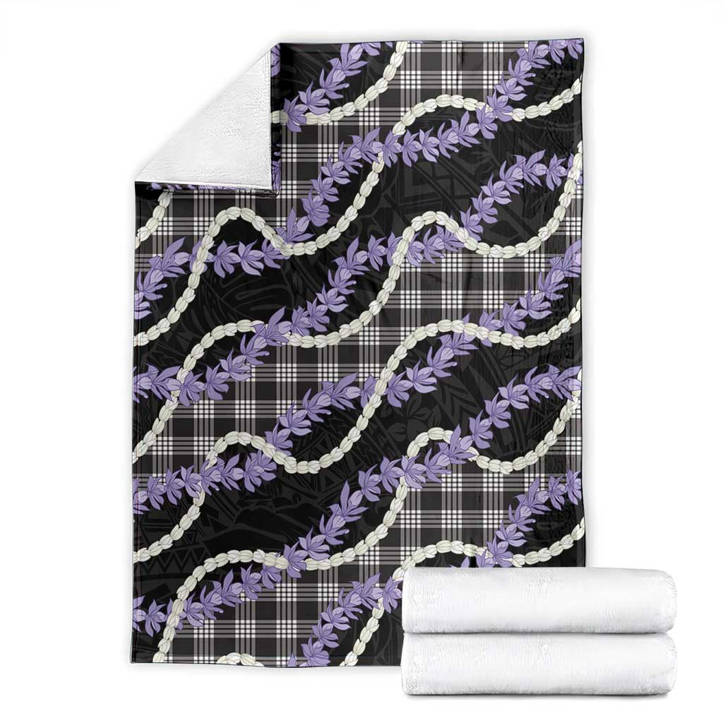 Black Hawaii Palaka Honohono Pikake Blanket Hawaiian Orchid Lei Polynesian Pattern LT14 - Polynesian Pride