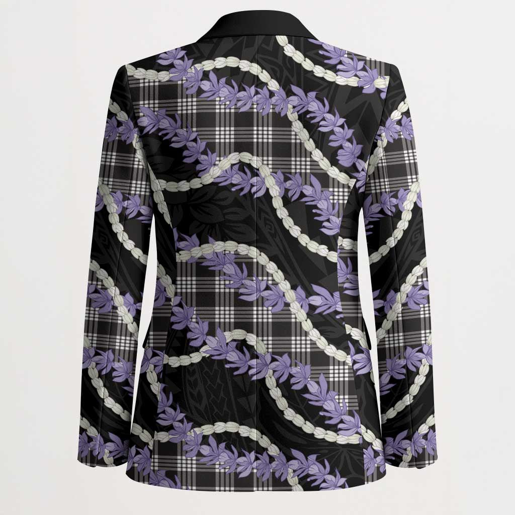 Black Hawaii Palaka Honohono Pikake Blazer Hawaiian Orchid Lei Polynesian Pattern LT14 - Polynesian Pride