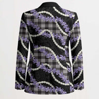 Black Hawaii Palaka Honohono Pikake Blazer Hawaiian Orchid Lei Polynesian Pattern LT14 - Polynesian Pride