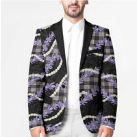 Black Hawaii Palaka Honohono Pikake Blazer Hawaiian Orchid Lei Polynesian Pattern LT14 - Polynesian Pride