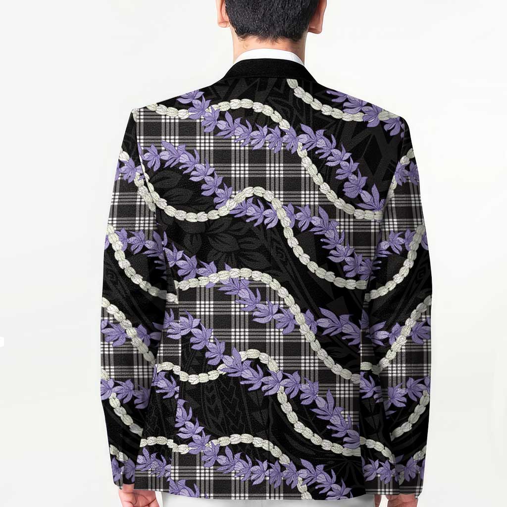 Black Hawaii Palaka Honohono Pikake Blazer Hawaiian Orchid Lei Polynesian Pattern LT14 - Polynesian Pride