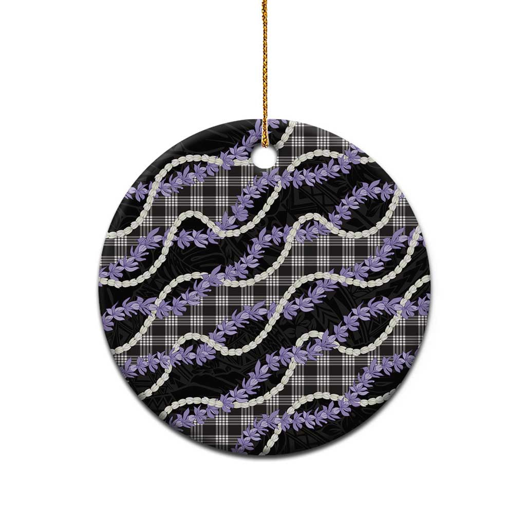 Black Hawaii Palaka Honohono Pikake Ceramic Ornament Hawaiian Orchid Lei Polynesian Pattern LT14 - Polynesian Pride