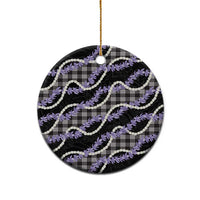 Black Hawaii Palaka Honohono Pikake Ceramic Ornament Hawaiian Orchid Lei Polynesian Pattern LT14 - Polynesian Pride