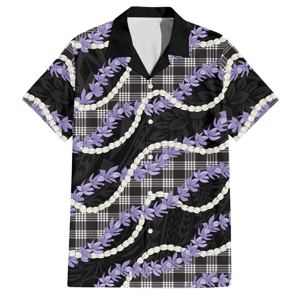 Black Hawaii Palaka Honohono Pikake Hawaiian Shirt Hawaiian Orchid Lei Polynesian Pattern LT14 Black - Polynesian Pride