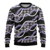Black Hawaii Palaka Honohono Pikake Ugly Christmas Sweater Hawaiian Orchid Lei Polynesian Pattern LT14 - Polynesian Pride