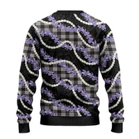 Black Hawaii Palaka Honohono Pikake Ugly Christmas Sweater Hawaiian Orchid Lei Polynesian Pattern LT14 - Polynesian Pride
