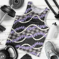 Black Hawaii Palaka Honohono Pikake Men Tank Top Hawaiian Orchid Lei Polynesian Pattern LT14 - Polynesian Pride