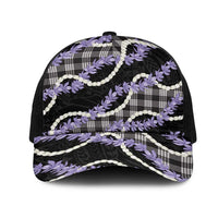 Black Hawaii Palaka Honohono Pikake Mesh Trucker Cap Hawaiian Orchid Lei Polynesian Pattern LT14 One Size Black Black - Polynesian Pride