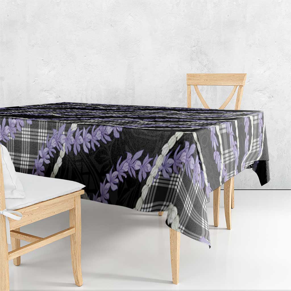 Black Hawaii Palaka Honohono Pikake Tablecloth Hawaiian Orchid Lei Polynesian Pattern LT14 - Polynesian Pride