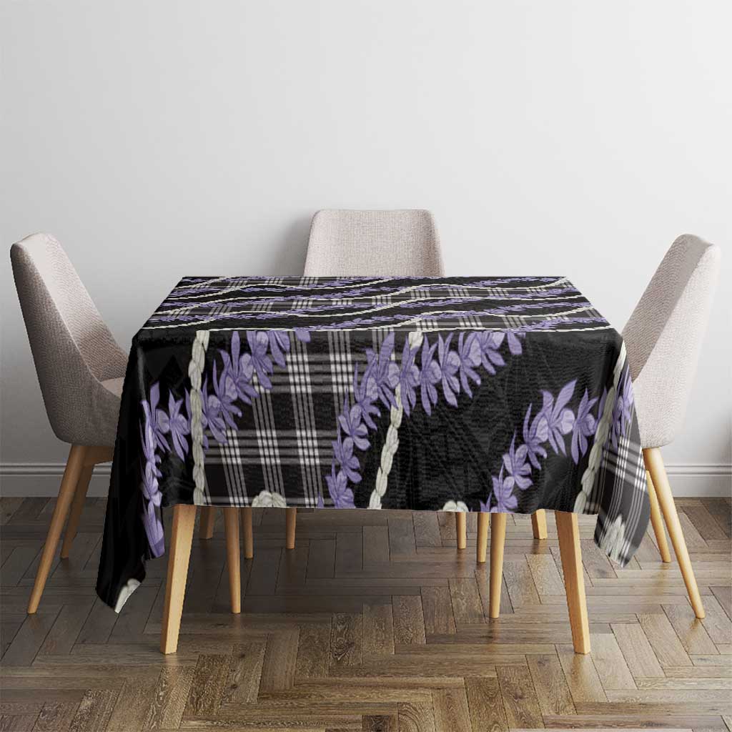 Black Hawaii Palaka Honohono Pikake Tablecloth Hawaiian Orchid Lei Polynesian Pattern LT14 - Polynesian Pride