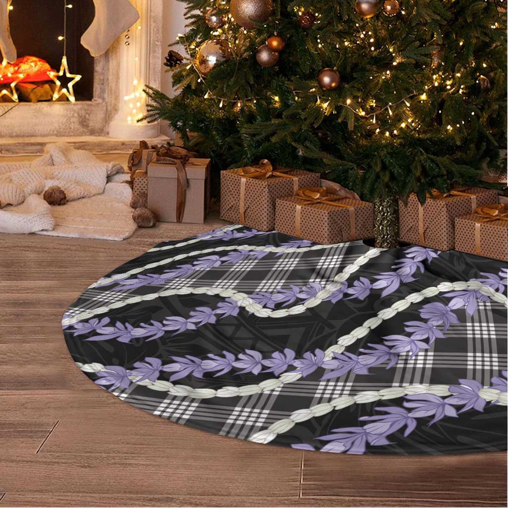 Black Hawaii Palaka Honohono Pikake Tree Skirt Hawaiian Orchid Lei Polynesian Pattern LT14 - Polynesian Pride
