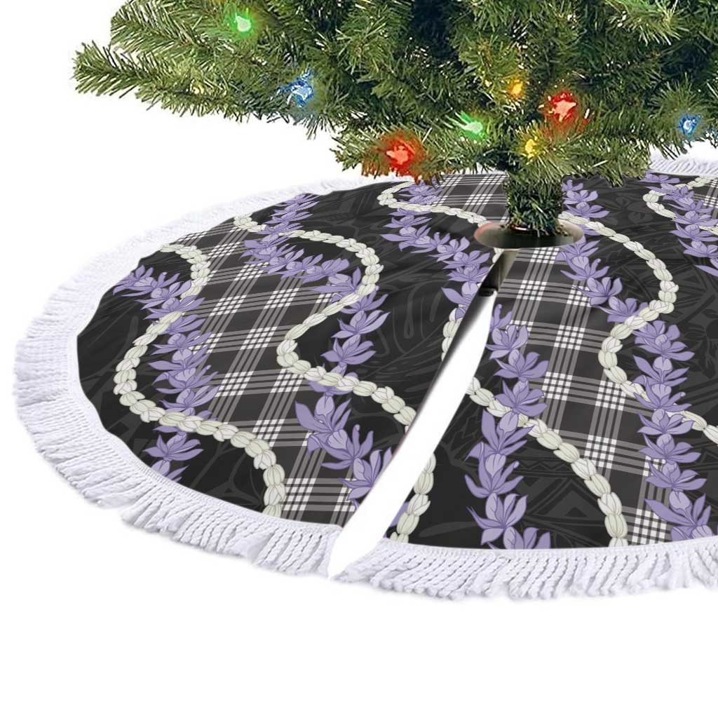 Black Hawaii Palaka Honohono Pikake Tree Skirt Hawaiian Orchid Lei Polynesian Pattern LT14 - Polynesian Pride