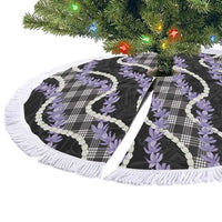 Black Hawaii Palaka Honohono Pikake Tree Skirt Hawaiian Orchid Lei Polynesian Pattern LT14 - Polynesian Pride