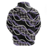 Black Hawaii Palaka Honohono Pikake Zip Hoodie Hawaiian Orchid Lei Polynesian Pattern LT14 - Polynesian Pride