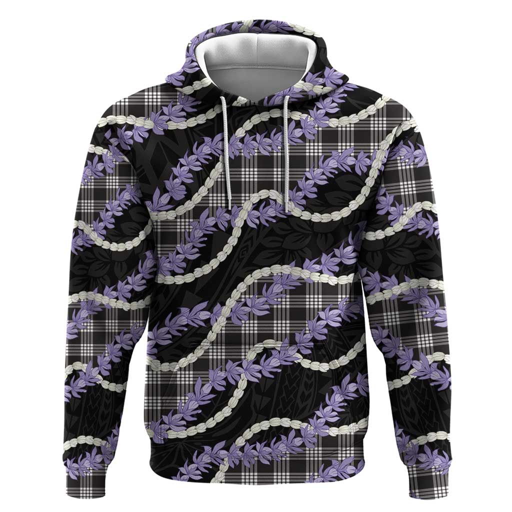 Black Hawaii Palaka Honohono Pikake Zip Hoodie Hawaiian Orchid Lei Polynesian Pattern LT14 Pullover Hoodie Black - Polynesian Pride