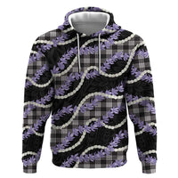 Black Hawaii Palaka Honohono Pikake Zip Hoodie Hawaiian Orchid Lei Polynesian Pattern LT14 Pullover Hoodie Black - Polynesian Pride