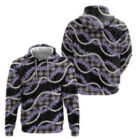 Black Hawaii Palaka Honohono Pikake Zip Hoodie Hawaiian Orchid Lei Polynesian Pattern LT14 - Polynesian Pride