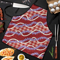 Red Hawaii Palaka Honohono Pikake Apron Hawaiian Orchid Lei Polynesian Pattern LT14 Red - Polynesian Pride