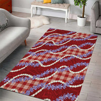 Red Hawaii Palaka Honohono Pikake Area Rug Hawaiian Orchid Lei Polynesian Pattern LT14 - Polynesian Pride