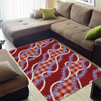 Red Hawaii Palaka Honohono Pikake Area Rug Hawaiian Orchid Lei Polynesian Pattern LT14 - Polynesian Pride