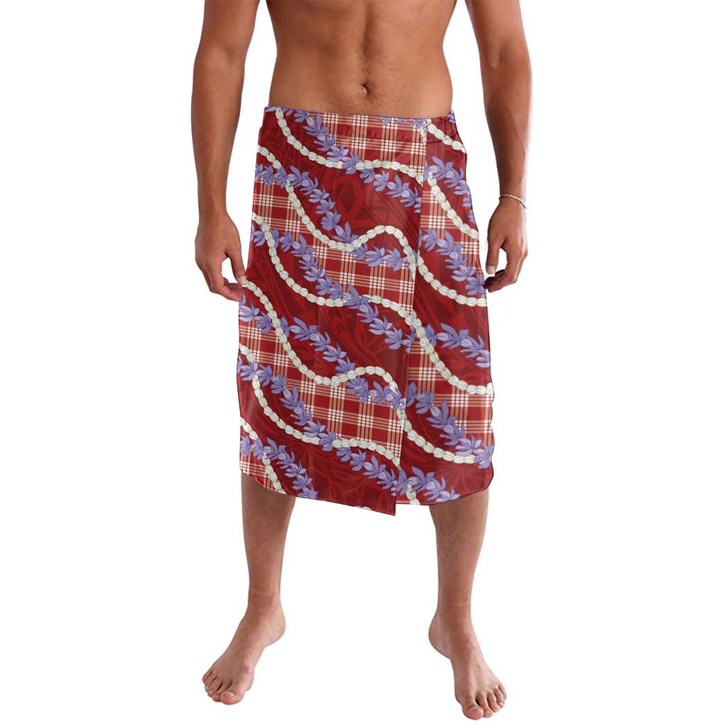 Red Hawaii Palaka Honohono Pikake Lavalava Hawaiian Orchid Lei Polynesian Pattern LT14 Red - Polynesian Pride