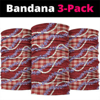 Red Hawaii Palaka Honohono Pikake Neck Gaiter Hawaiian Orchid Lei Polynesian Pattern LT14 package One Size: 25*50cm Red - Polynesian Pride