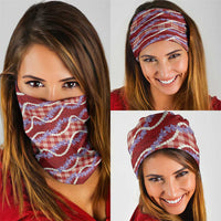 Red Hawaii Palaka Honohono Pikake Neck Gaiter Hawaiian Orchid Lei Polynesian Pattern LT14 - Polynesian Pride