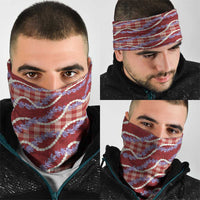 Red Hawaii Palaka Honohono Pikake Neck Gaiter Hawaiian Orchid Lei Polynesian Pattern LT14 - Polynesian Pride