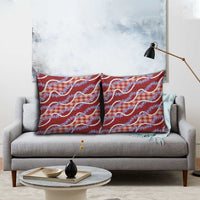 Red Hawaii Palaka Honohono Pikake Pillow Cover Hawaiian Orchid Lei Polynesian Pattern LT14 - Polynesian Pride