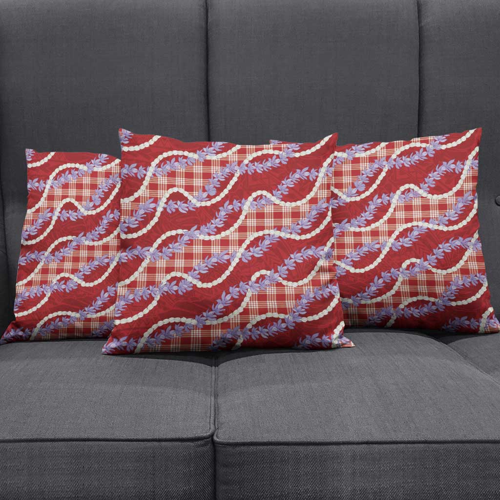 Red Hawaii Palaka Honohono Pikake Pillow Cover Hawaiian Orchid Lei Polynesian Pattern LT14 - Polynesian Pride