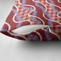 Red Hawaii Palaka Honohono Pikake Pillow Cover Hawaiian Orchid Lei Polynesian Pattern LT14 - Polynesian Pride