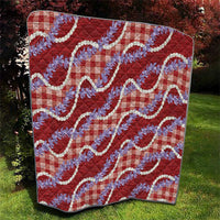 Red Hawaii Palaka Honohono Pikake Quilt Hawaiian Orchid Lei Polynesian Pattern LT14 - Polynesian Pride