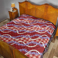 Red Hawaii Palaka Honohono Pikake Quilt Hawaiian Orchid Lei Polynesian Pattern LT14 - Polynesian Pride