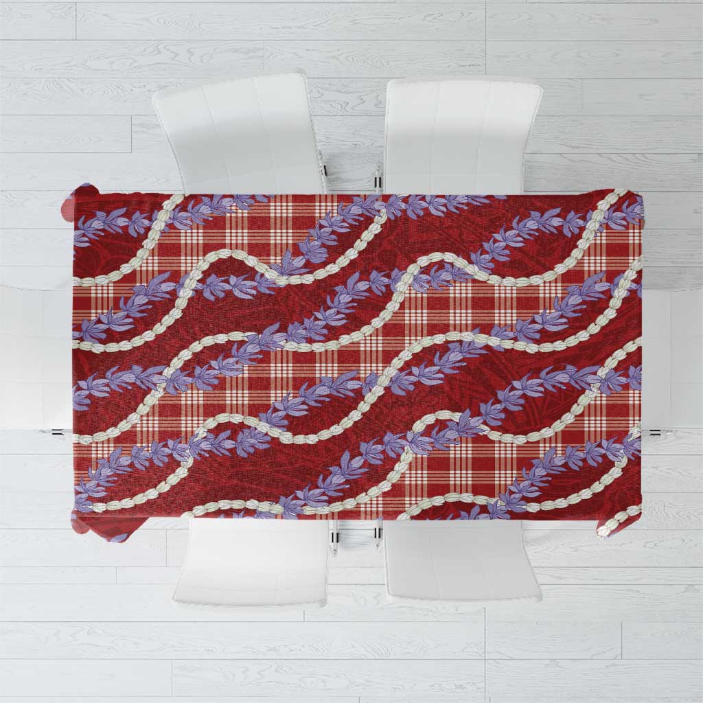 Red Hawaii Palaka Honohono Pikake Tablecloth Hawaiian Orchid Lei Polynesian Pattern LT14 Red - Polynesian Pride