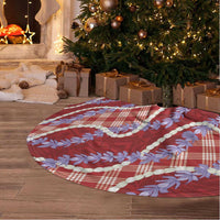 Red Hawaii Palaka Honohono Pikake Tree Skirt Hawaiian Orchid Lei Polynesian Pattern LT14 - Polynesian Pride