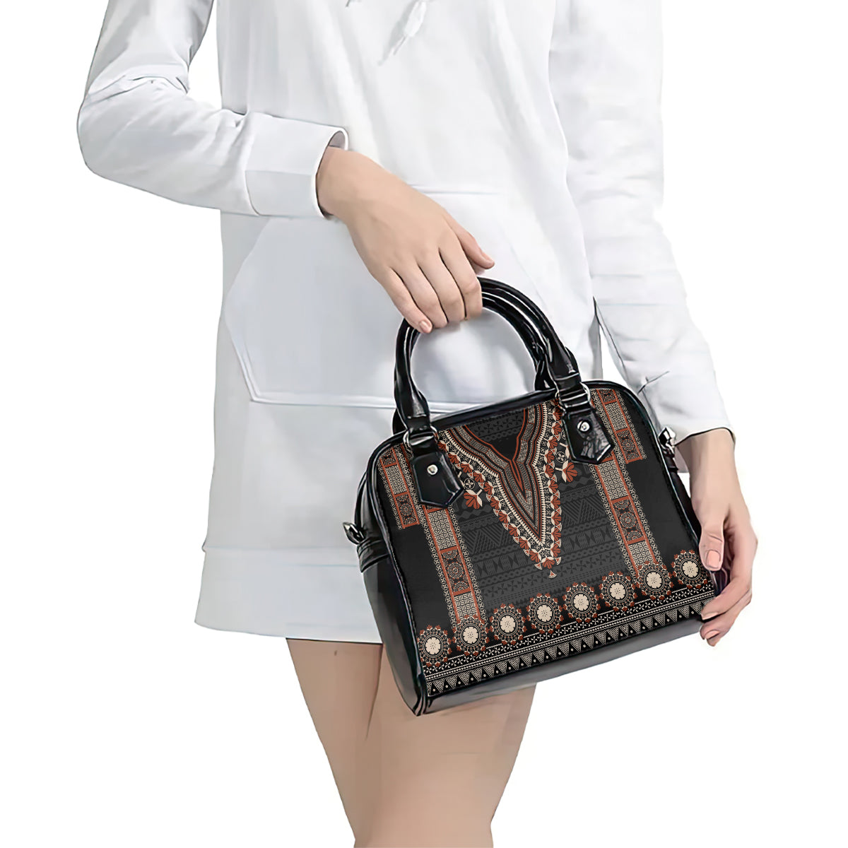 Bula Fiji Dashiki Vintage Fijian Masi Tapa Pattern Shoulder Handbag LT14 - Polynesian Pride