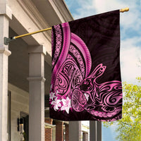 Pink Polynesia Easter Day Garden Flag Eggs With Bunny Polynesian Pattern LT14 House Flag Pink - Polynesian Pride